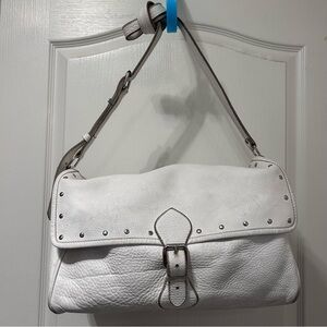 Vintage Roots white pebble leather bag (large)
